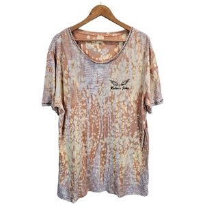 Robin's Jeans Men's Rhinstone Graphic T-Shirt 4XL Distressed Streetwear Urban